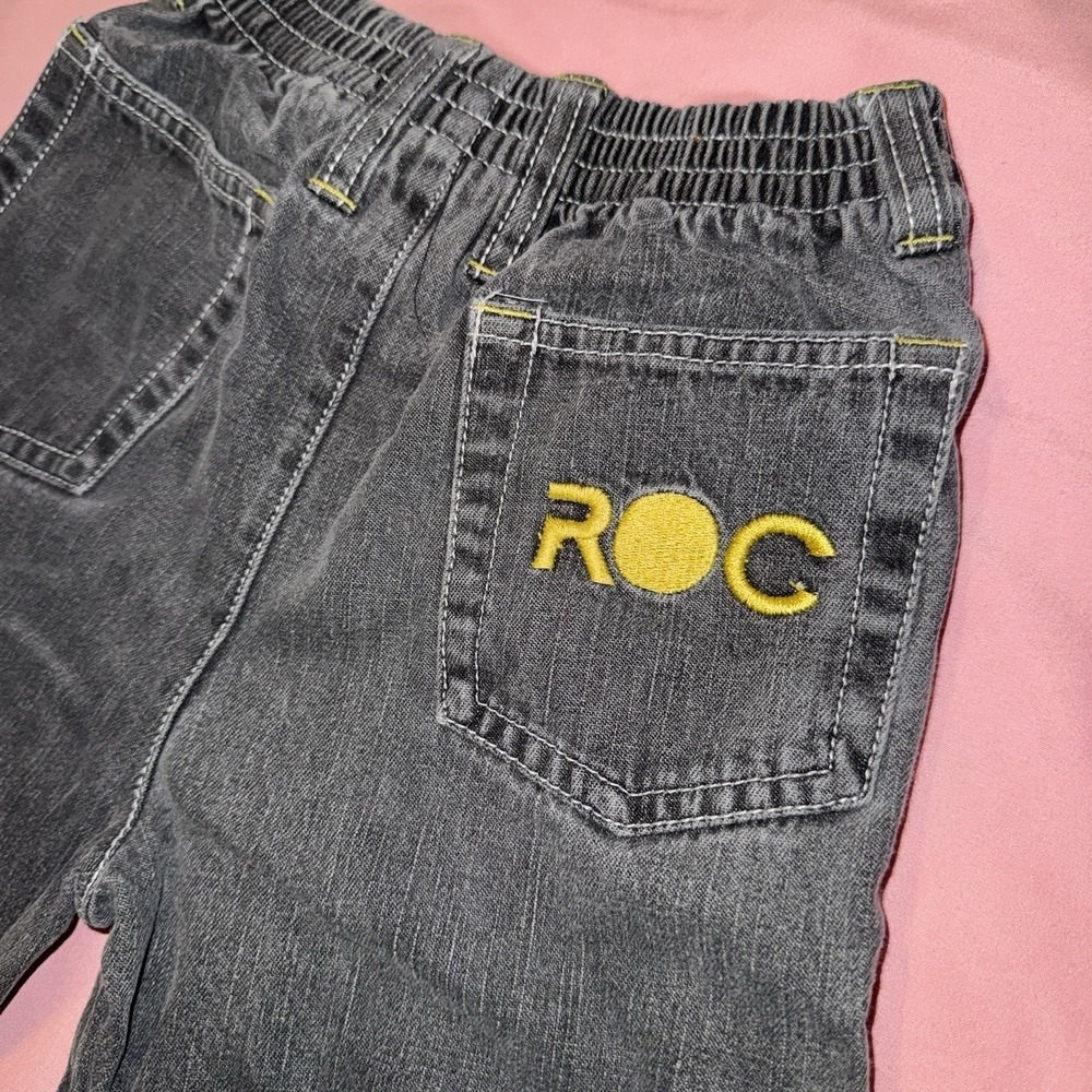 Vintage Toddler Rocawear Jeans Size 3T Y2K Baggy Black Denim Pants Hip Hop